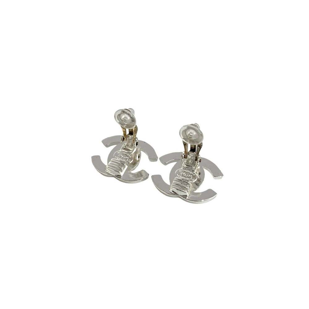 CHANEL Silver Logo Earrings - Picture 7 of 7